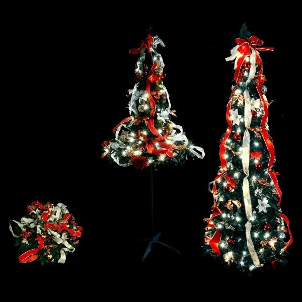 Aigostar - LED Vonkajší vianočný stromček 80xLED/230V 1,2m IP44 červená studená biela