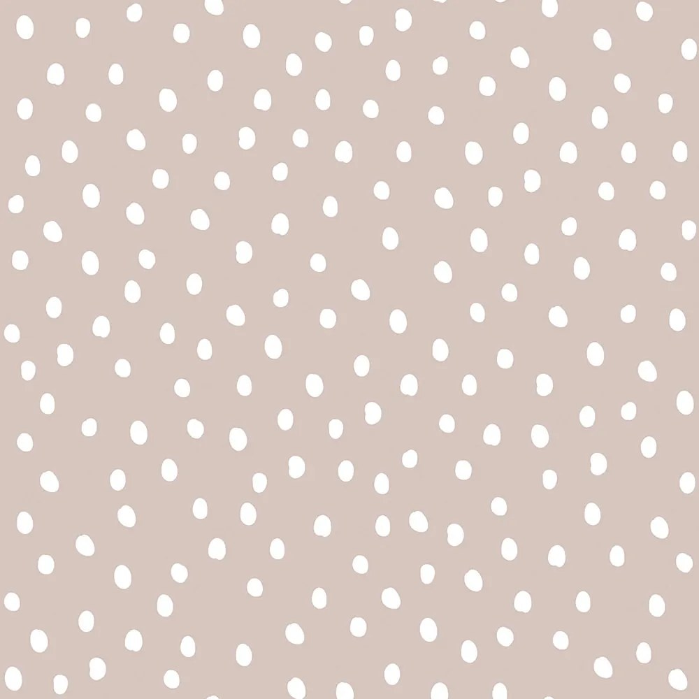 DEKORNIK Simple Irregular Dots Powder Pink White - Tapeta