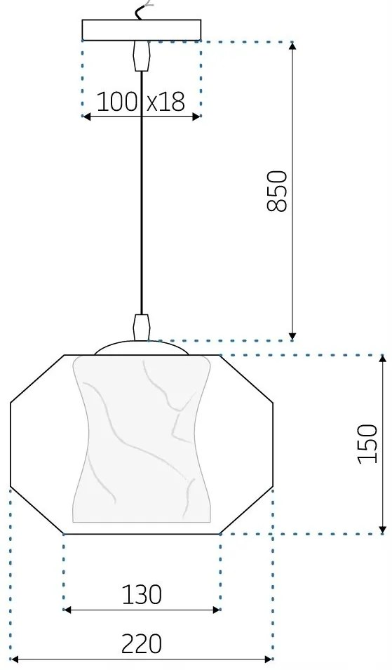 Toolight - závesné svietidlo MARBLE E27 60W APP908-1CP, imitácia mramoru, OSW-06674