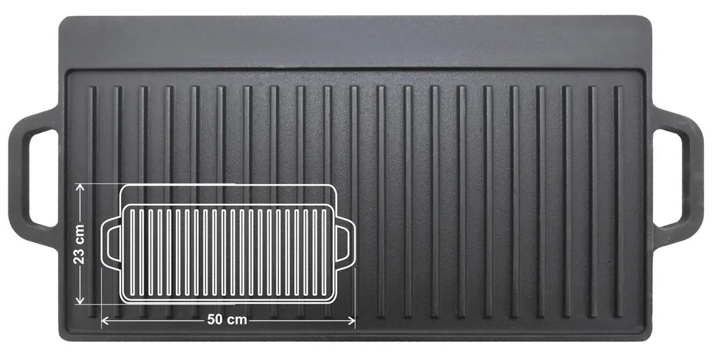 Cattara 13064 Grilovací plát s držadlami Liatina, 50 x 23 cm