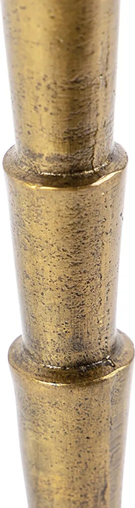 Stolná lampa bronzová s zamatovým tienidlom taupe 35cm - Pisos