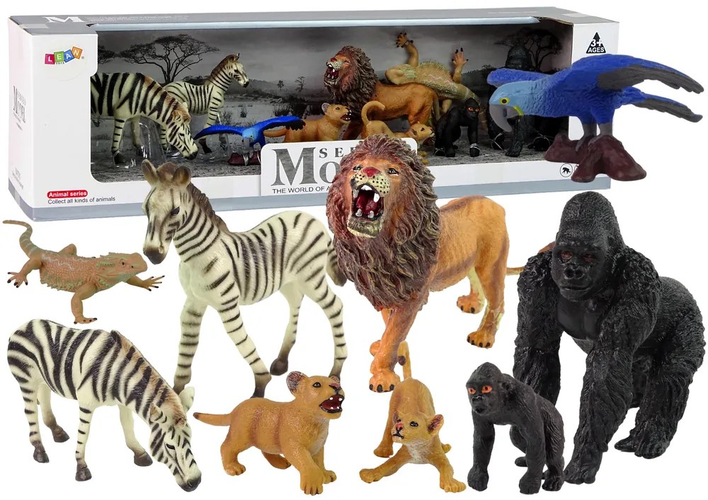 Lean Toys Sada 9 figúrok Afrických zvieratiek