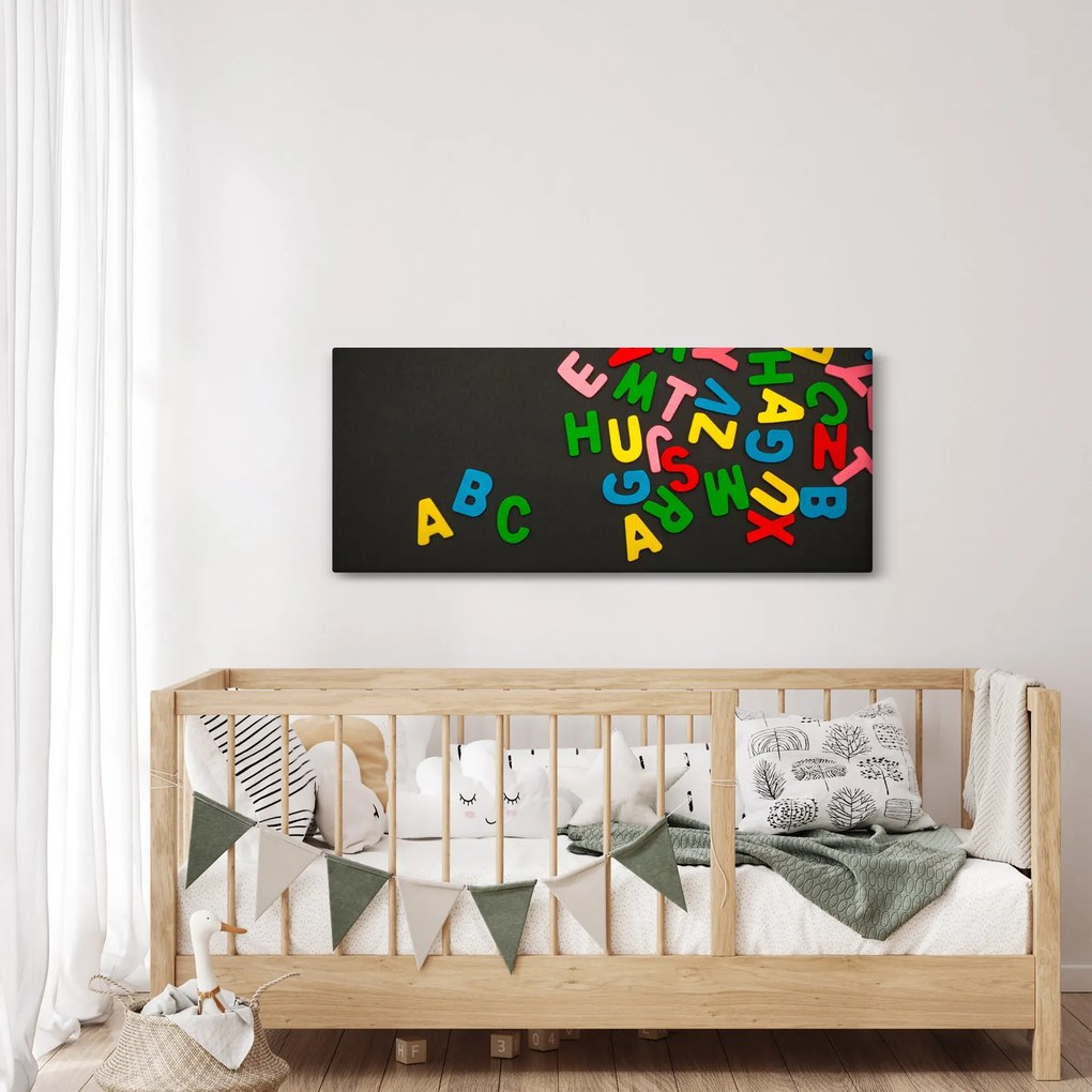Obraz - farebné písmenká (120x50 cm)