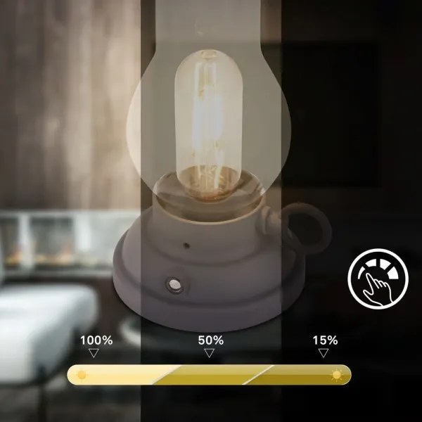 Brilo - LED stmievateľná vonkajšia nabíjateľná stolová lampa KANEA LED/1,5W/5V IP44 1200mAh antracit