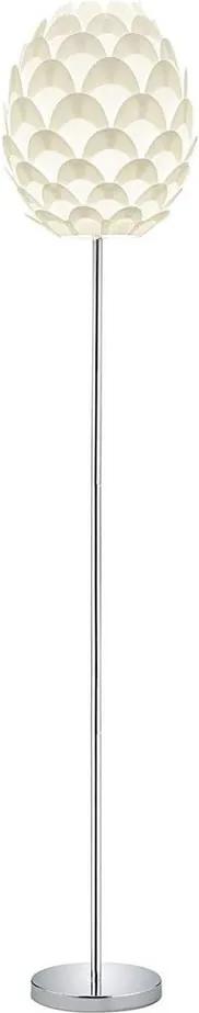 Biela kovová stojacia lampa Trio Choke, výška 150 cm