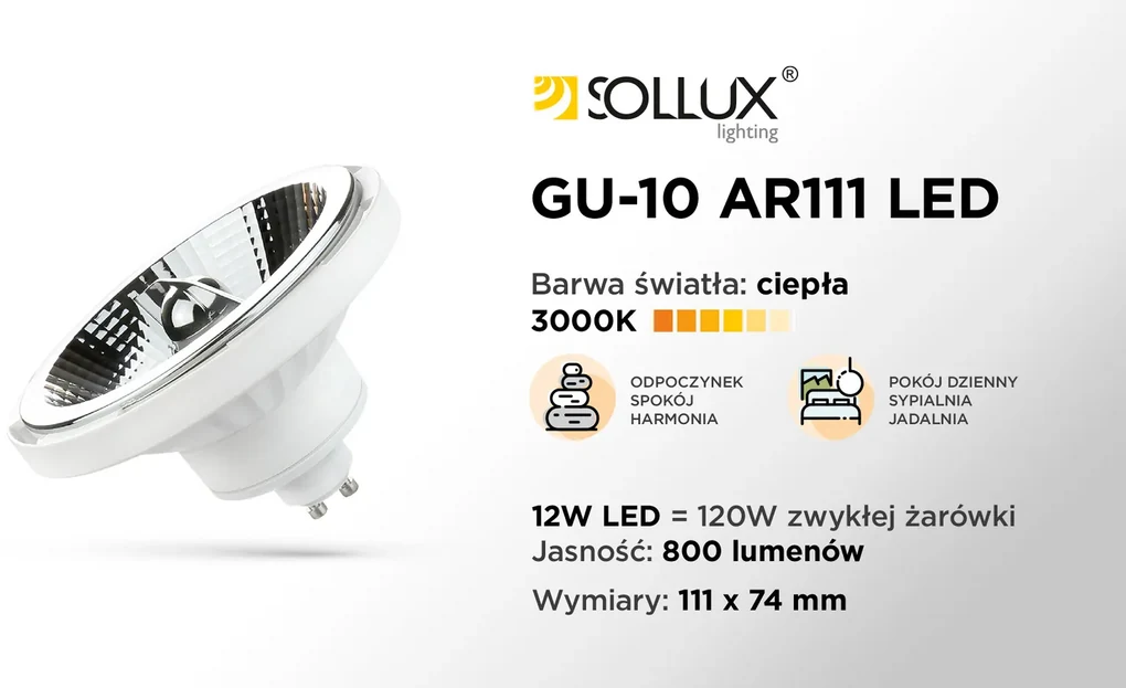 LED žiarovka GU10 3000k 12w 800lm