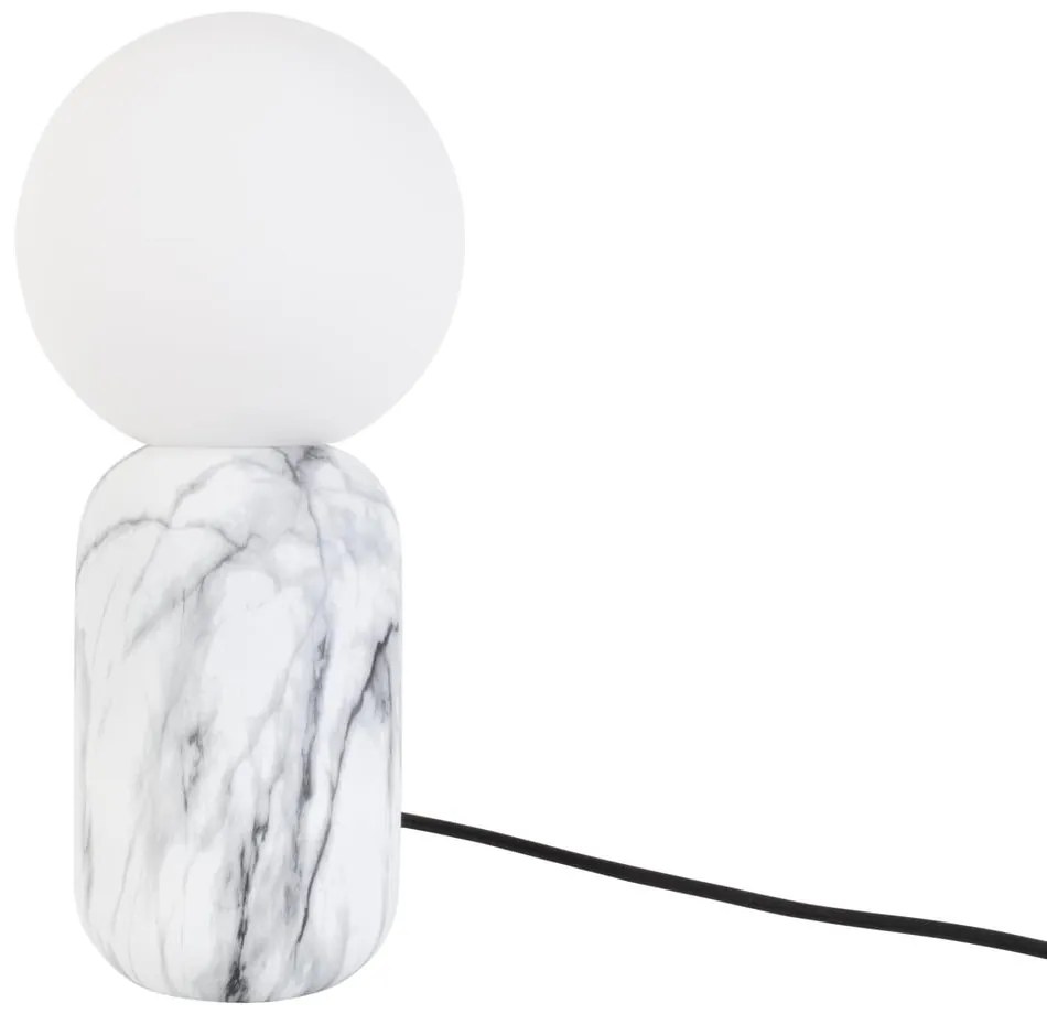 Biela stolová lampa v mramorovom dekore Leitmotiv Gala, výška 32 cm