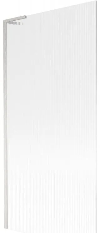 Mexen Next L, 1-krídlová vaňová zástena 90 x 150 cm, 6mm sklo s rebrovým vzorom, 6mm číre sklo, profil brúsená oceľ, 895-090-000-03-09-97