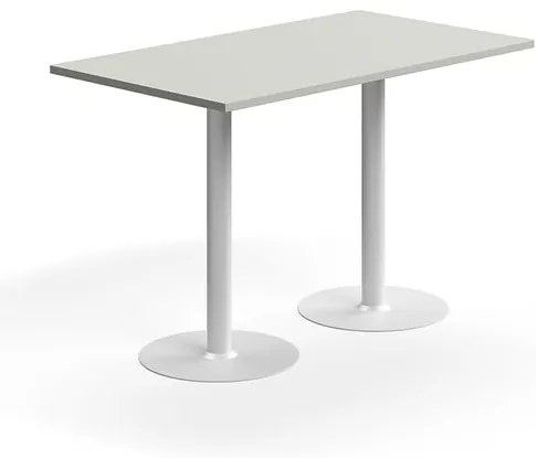 Barový stôl VERTICUS, 1400x800x900 mm, svetlošedá/biela