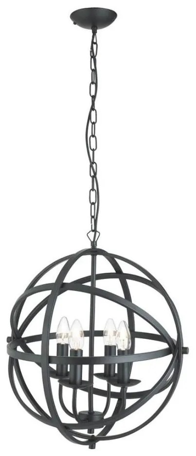 Searchlight 2474-4BK - Závesný luster ORBIT na reťazi 4xE14/60W/230V čierny
