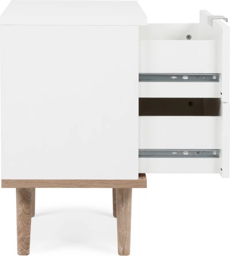 Nočný stolík Göteborg, biela/dub sonoma