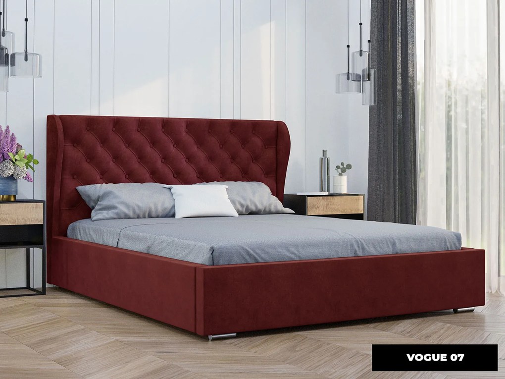 PROXIMA.store - Luxusná čalúnená posteľ LUNA ROZMER: 140 x 200 cm, TYP ROŠTU: DREVENÝ ROŠT