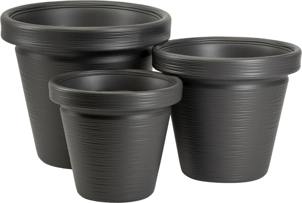 Plastový květináč Riflo 40x46 cm antracitový