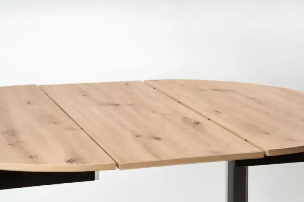 Okrúhly rozkladací jedálenský stôl Ringo - dub artisan / čierna | BIANO