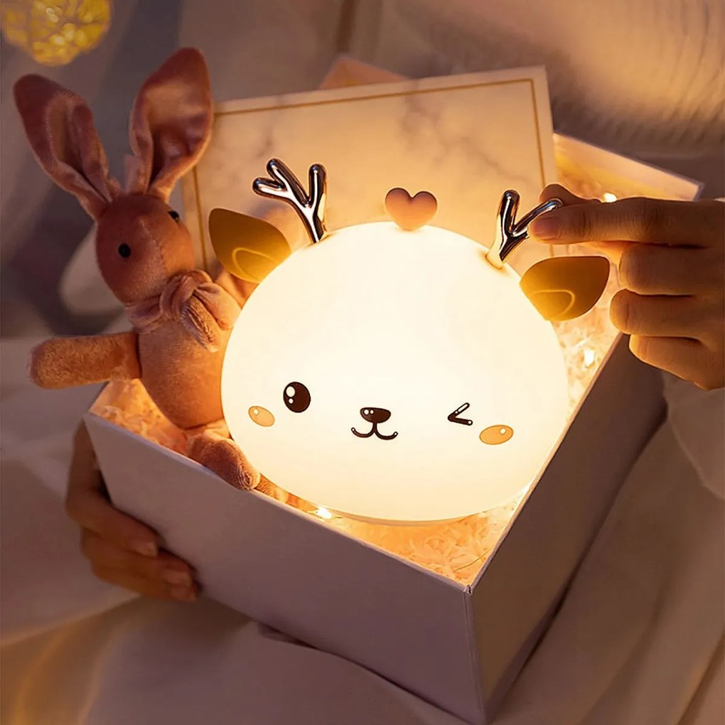 Detská stolná LED lampa Fawn biela
