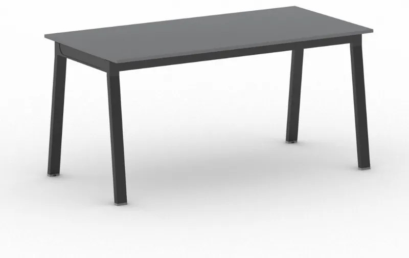 Kancelársky pracovný stôl PRIMO BASIC, čierna podnož, 1600 x 800 mm, grafitová
