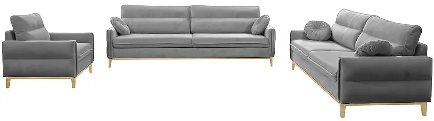 Sedacia súprava Bellano 3/2/1 Grey-Kronos 22 SZ DR.natura