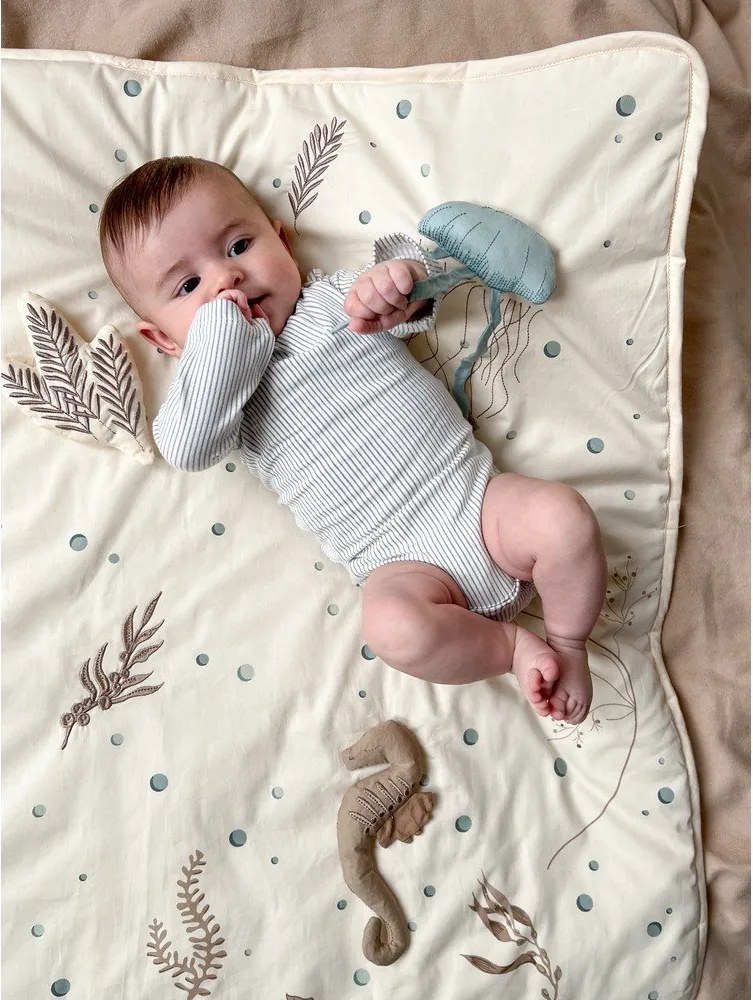 Svetložltá detská hracia podložka 80x80 cm Sea Garden – Cam Cam Copenhagen