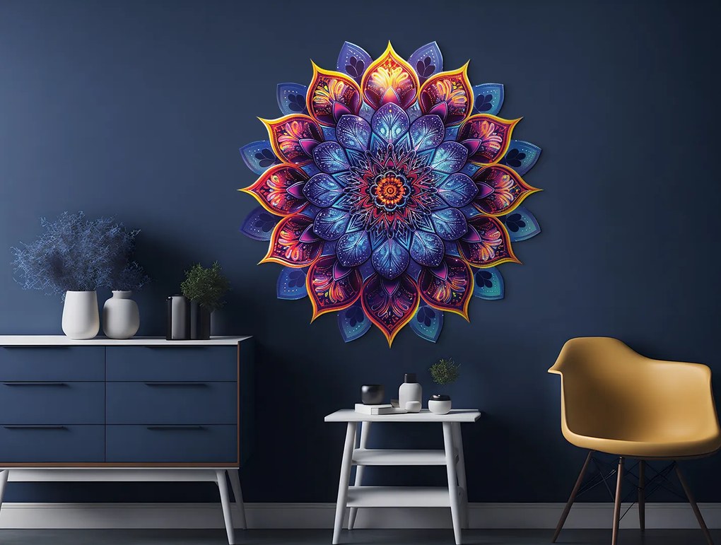 drevko | Kvetinová mandala Fialová múdrosť 45 x 445 cm