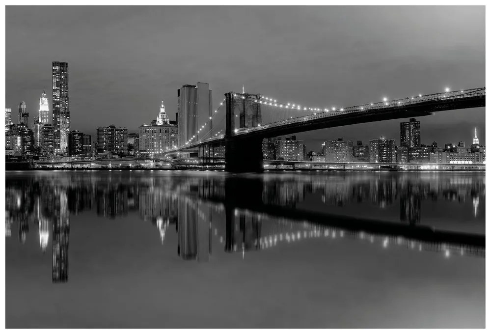 Samolepiaca fototapeta čiernobiely most v Manhattane