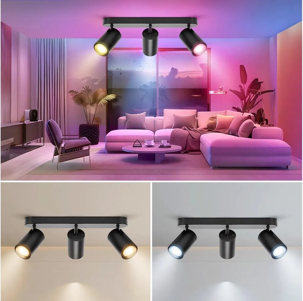 Aigostar - LED RGBW stmievateľné bodové svietidlo MESH 3xLED/4,9W/230V 2700-6500K biela+DO