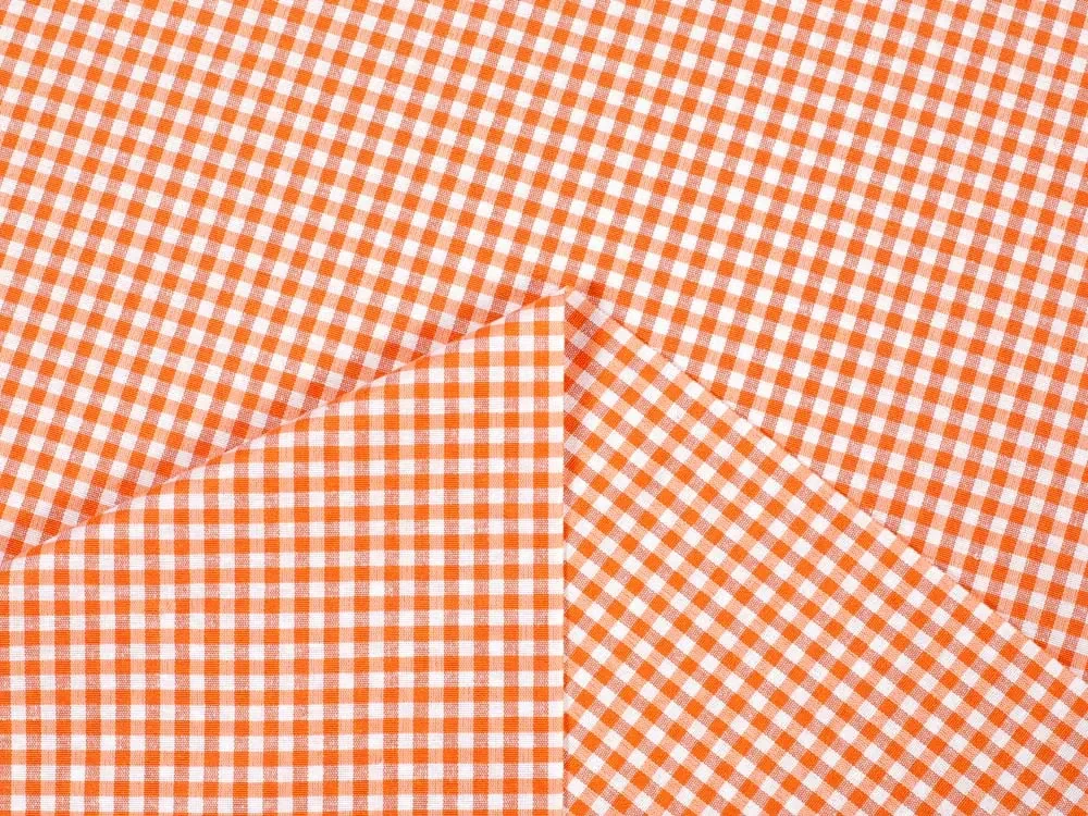 Biante Dekoračný behúň na stôl Rebeka RE-006 Oranžovo-biela kocka malá 45x180 cm