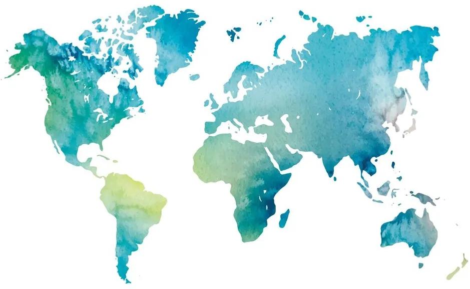 Tapeta mapa sveta v akvarelovom prevedení - 225x150