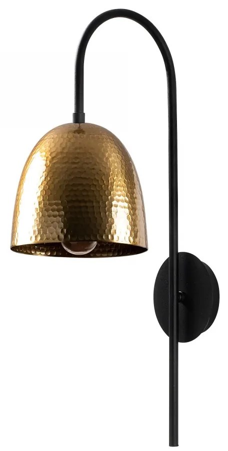 Nástenná lampa Táto čierna/mosadz