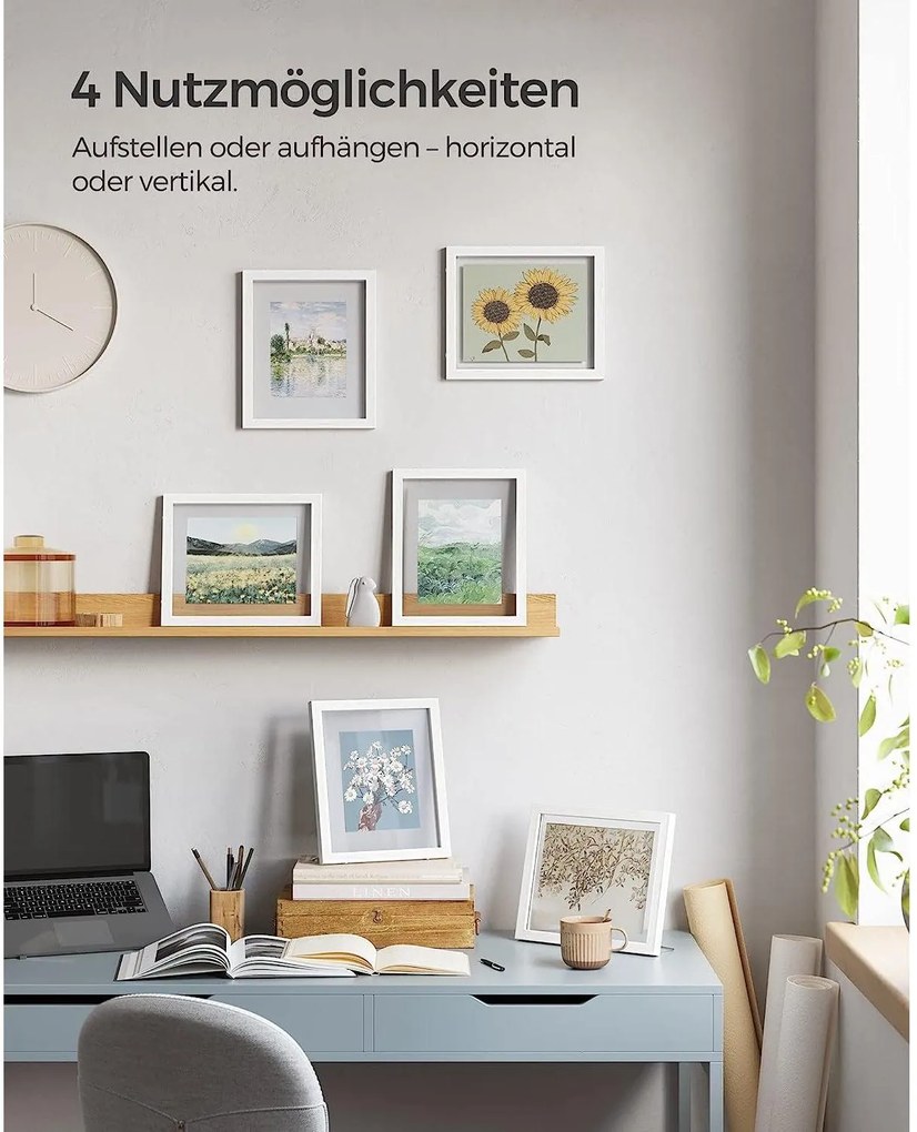 Sada 3 ks plávajúcich fotorámikov, biele