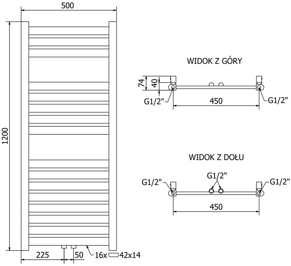 Mexen Uran, elektrické vykurovacie teleso 1200 x 500 mm, 600 W, zlatá lesklá, W105-1200-500-2600-50
