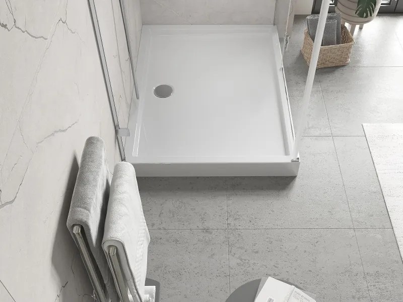 Mexen Flow+ obdĺžniková sprchová vanička 90 x 70 cm, biely lesk - 46R107090H