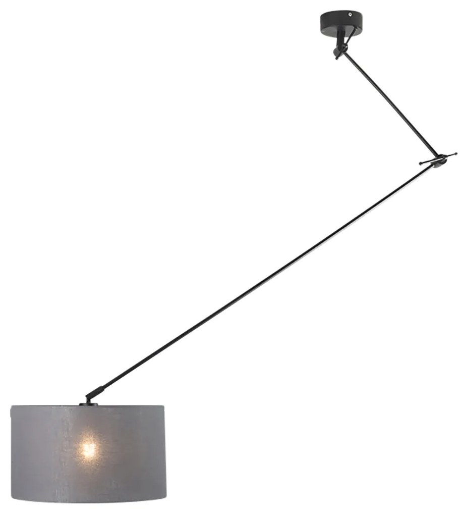 Závesná lampa čierna s tienidlom 35 cm tmavosivá nastaviteľná - Blitz I.