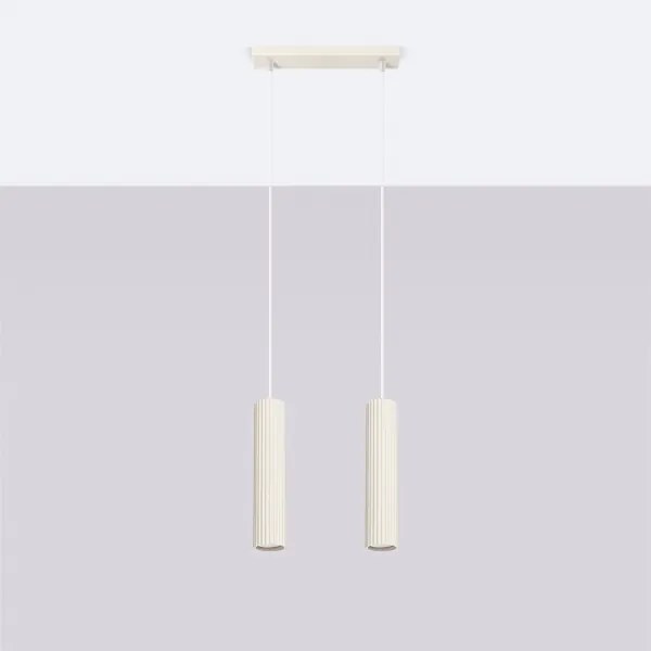 Sollux SL.1593 - Luster na lanku KARBON 2xGU10/10W/230V krémová