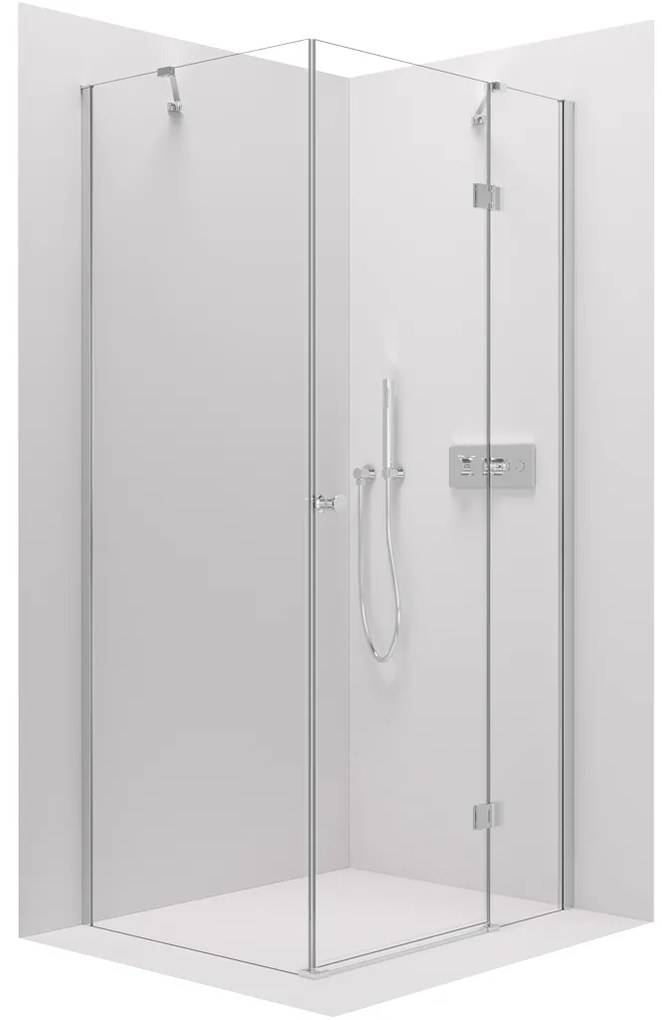Cerano Marino, sprchovací kút 100(dvere) x 90(stena) x 190 cm, 6mm číre sklo, chrómový profil, CER-CER-422778