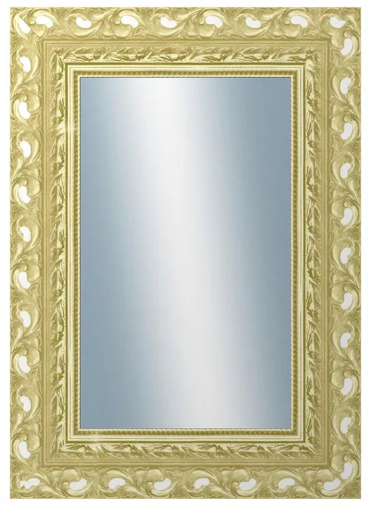 DANTIK - Zrkadlo v rámu, rozmer s rámom 50x70 cm z lišty ROKOKO zlatá hádzaná (2882)