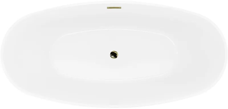 Mexen Lira, voľne stojaca vaňa, vzor, 170 x 80 cm, biela-čierna, zlatý lesklý prepad, 52831708075-50