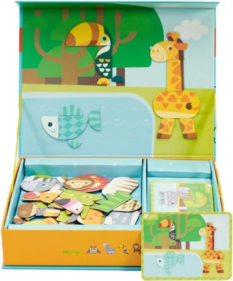 Magnetické puzzle so zvieratkami – drevená skladačka 60 ks