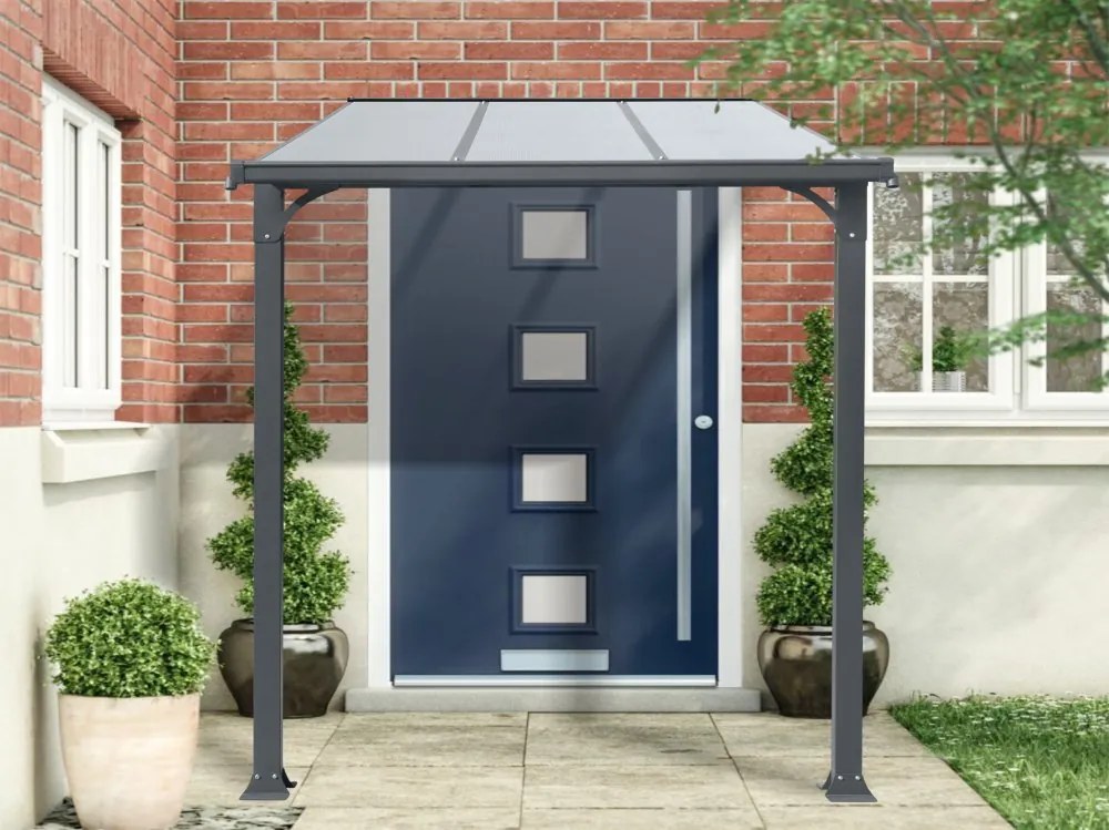 Hliníkový vchodový prístrešok BestBerg PD-3A / 3,3 m² / sivý