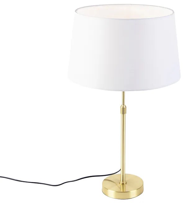 Stolná lampa zlatá/mosadzná s bielym ľanovým tienidlom 35 cm - Parte