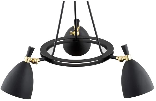 Argon 6149 - Luster na tyči CHARLOTTE 3xE27/15W/230V čierna/zlatá