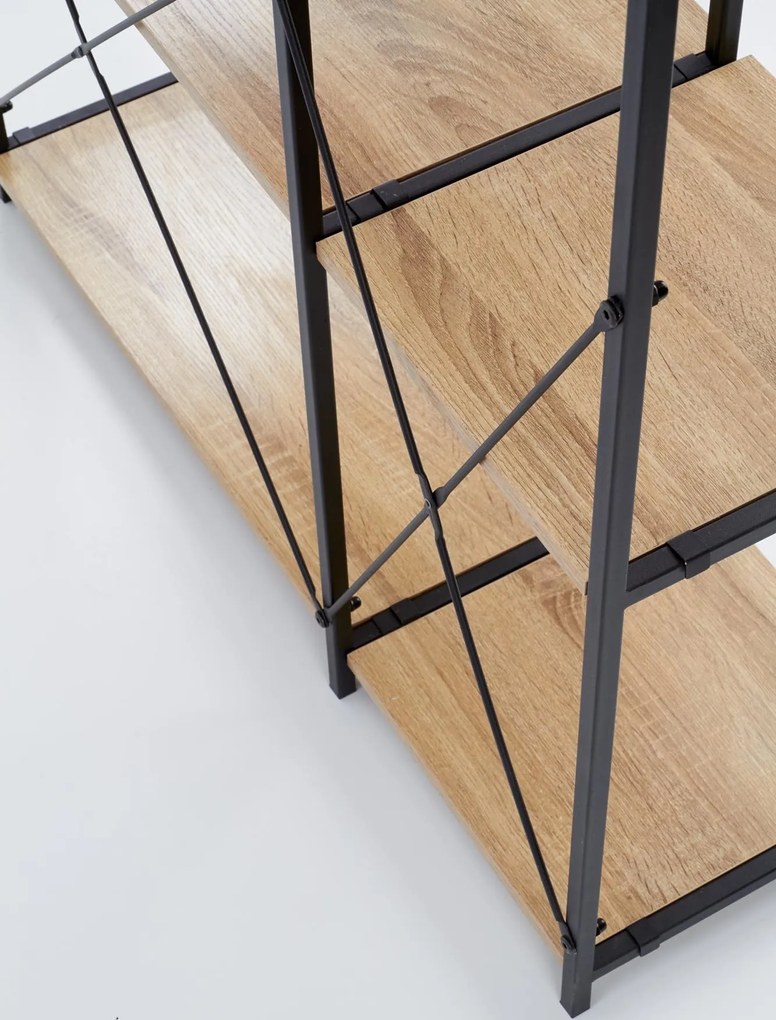 Regál JORGE - dub sonoma/čierny