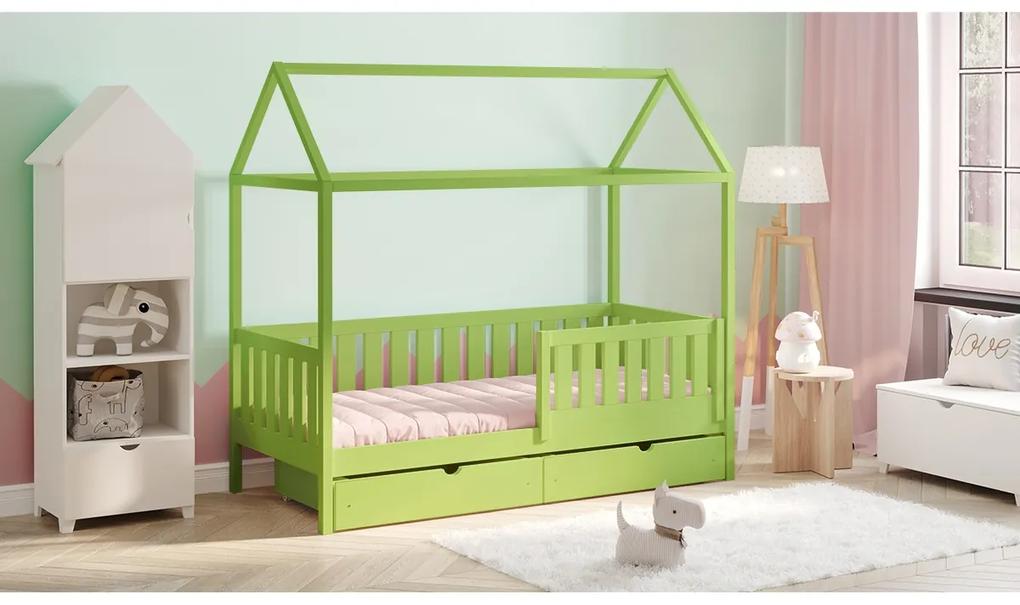 Detská posteľ domček Nemos II Certifikát Limetka 90 x 200 cm