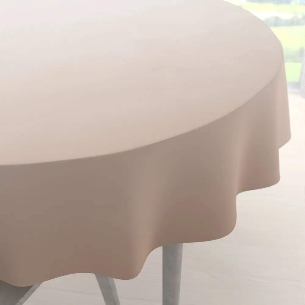 Biante Teflónový okrúhly obrus TF-096 Púdrovo béžový bez vzoru Ø 100 cm