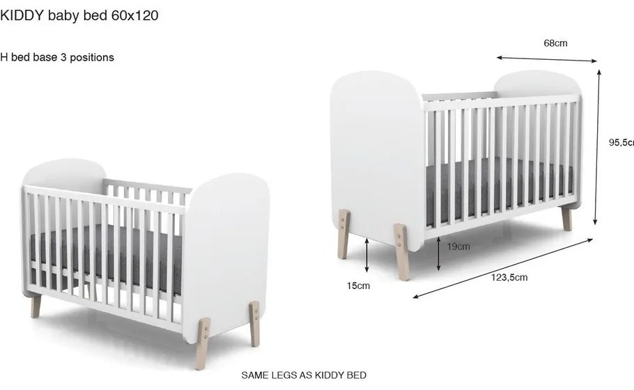 Detská postieľka Vipack Kiddy, 60 x 120 cm