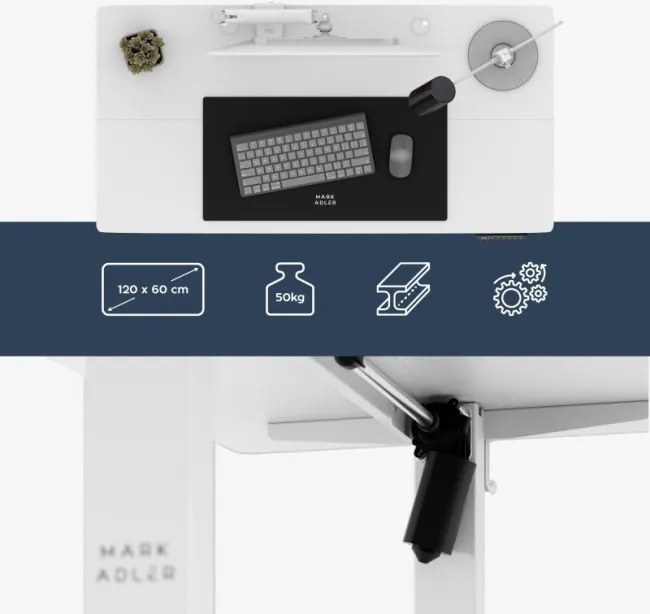 Elektrický výškovo nastaviteľný stôl Mark Adler Leader 6.9 biely