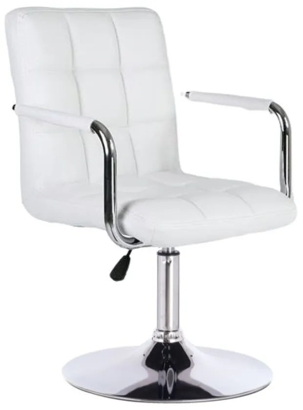 LuxuryForm DESIGN Stolička VERONA na striebornom tanieri - biela