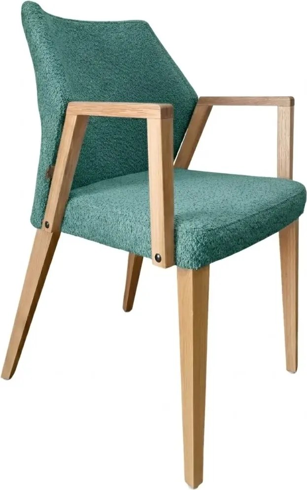 Čalúnené polo-kreslo ZORA s dubovými nohami a podrúčkami, 56x60x87 cm Catch-Me14