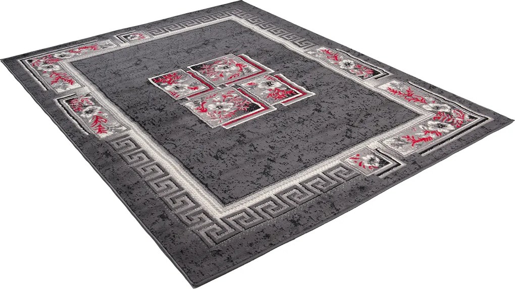 TA Koberec 4489A DARK GRAY CHEAP PP CRM Sivý Obdĺžnikový Rozmer: 60x100 cm