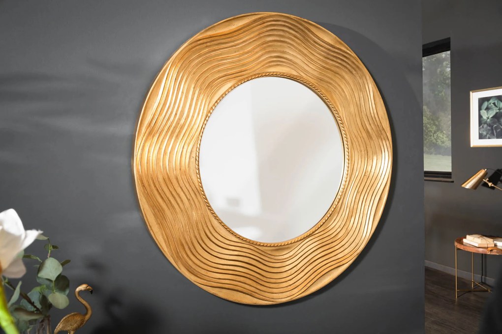 Nástenné zrkadlo Circle 100cm okrúhle zlaté