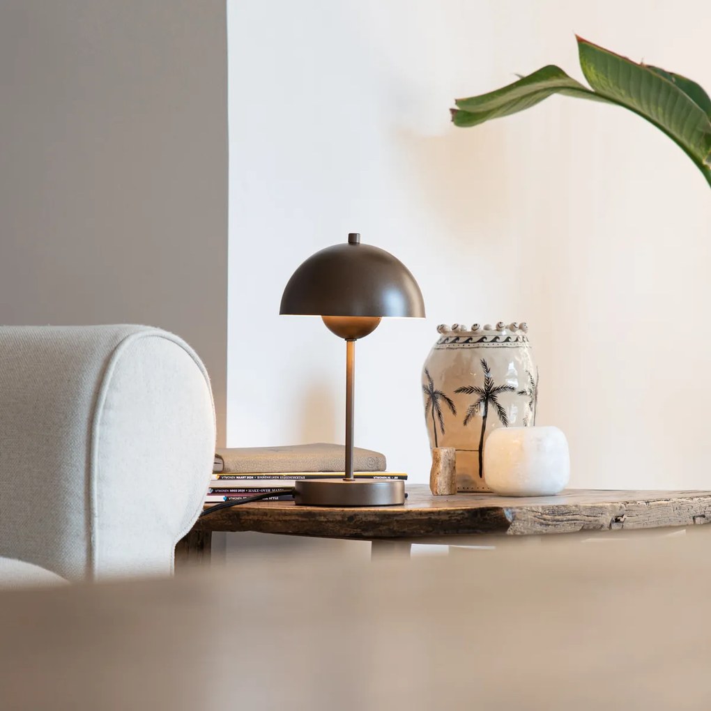 Retro stolná lampa tmavo bronzová - Magnax Mini